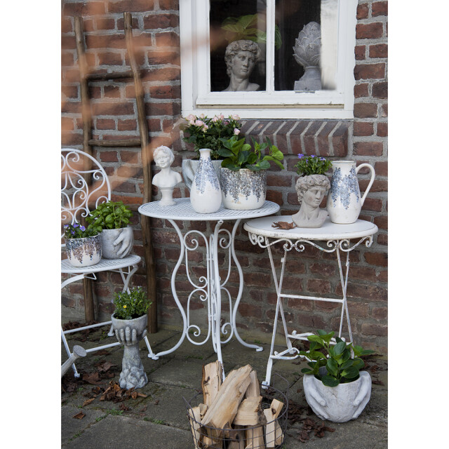 Clayre & Eef Bistroset bistrotafel bistrostoel 3-delig Ø 60x70 ijzer 1130697 large
