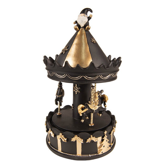 Clayre & Eef Muziekdoos draaimolen 20 cm polyresin kerstdecoratie beeld 2068133 large