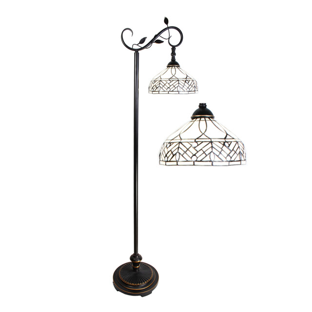 LumiLamp Tiffany vloerlamp 152 cm beige glas staande lamp 2035459 large