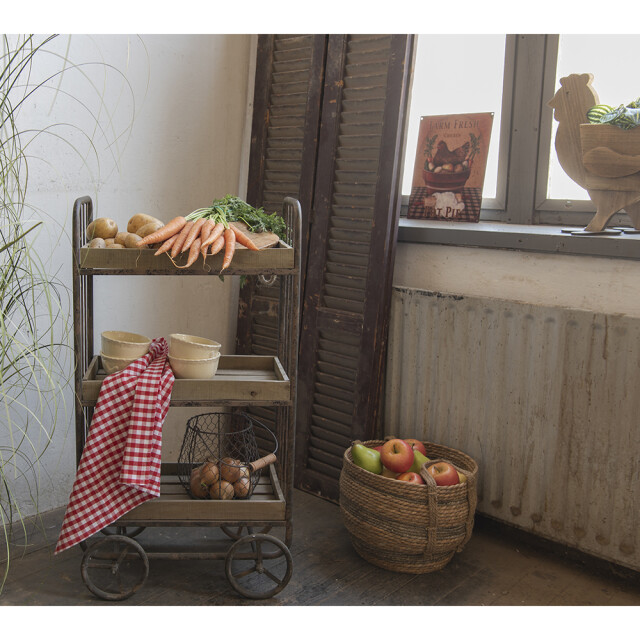 Clayre & Eef Keukentrolley 51x26x94 cm hout ijzer rechthoek bakkerskast 1088207 large