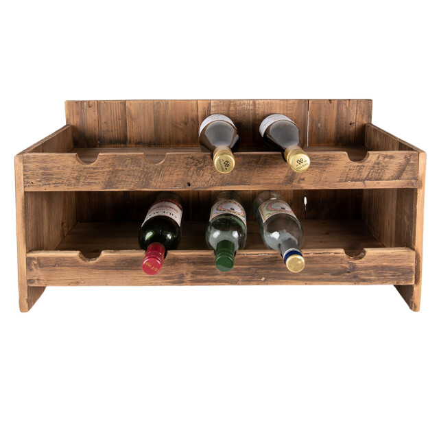 Clayre & Eef Wijnrek 65x28x33 cm hout rechthoek flessenrek 2229935 large
