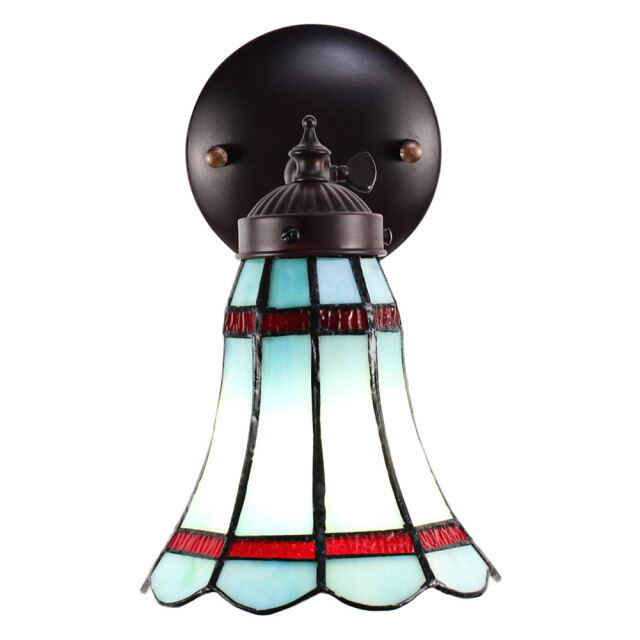 LumiLamp Wandlamp tiffany 17x12x23 cm rood glas metaal rond muurlamp 1945241 large