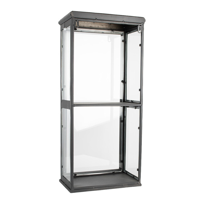 Clayre & Eef Vitrinekast 31x21x70 cm ijzer glas wandkast 2733724 large