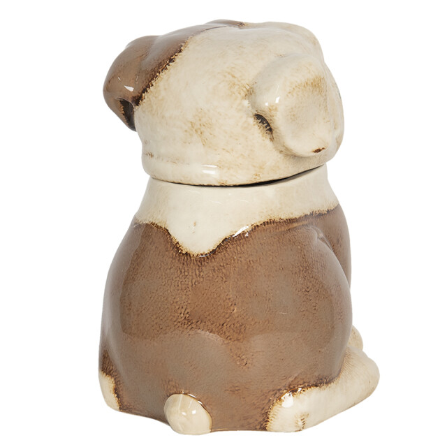 Clayre & Eef Beeld hond 20x18x26 cm beige keramiek beeld decoratie 1174091 large