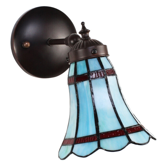 LumiLamp Wandlamp tiffany 17x12x23 cm rood glas metaal rond muurlamp 1945241 large