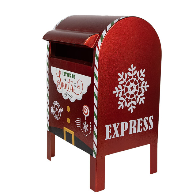 Clayre & Eef Kerstdecoratie brievenbus 21x19x34 cm metaal 2958709 large