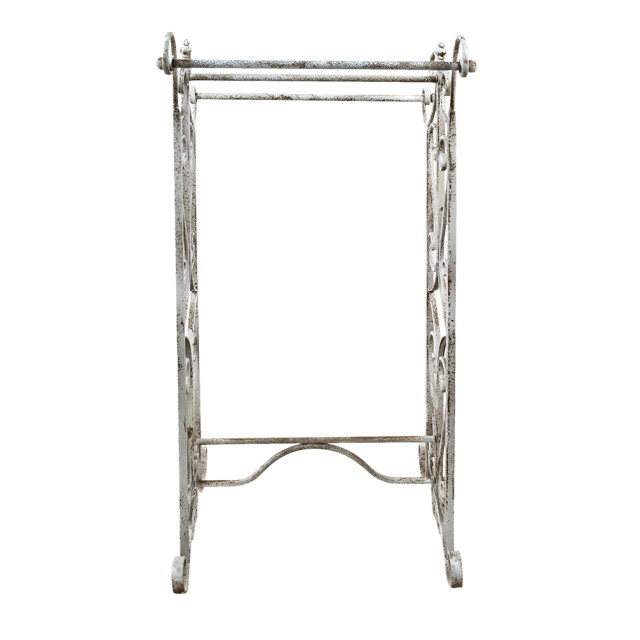 Clayre & Eef Handdoekenrek 48x36x89 cm wit metaal handdoekhouder 1831016 large