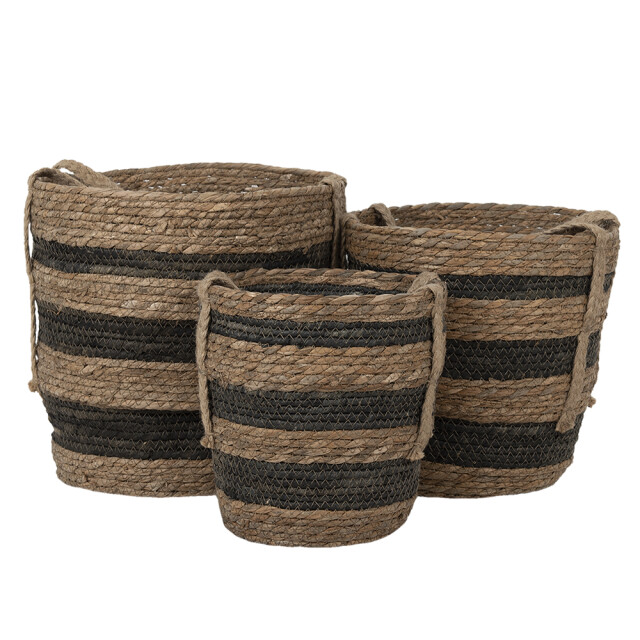 Clayre & Eef Opbergmand set van 3 Ø 33x33 cm zeegras rond plantenhouder 1741015 large