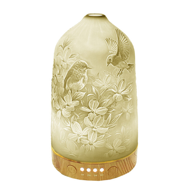 Clayre & Eef Aroma diffuser Ø 9x17 cm porselein vogels 2906642 large