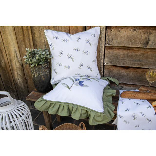 Clayre & Eef Tafelkleed 150x250 cm katoen olijven tafellaken 2778028 large