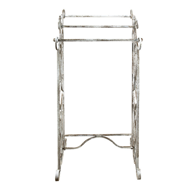 Clayre & Eef Handdoekenrek 48x36x89 cm wit metaal handdoekhouder 1831016 large