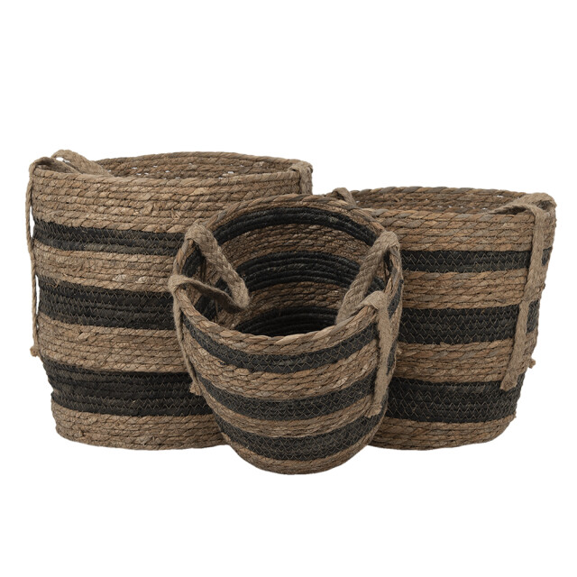 Clayre & Eef Opbergmand set van 3 Ø 33x33 cm zeegras rond plantenhouder 1741015 large