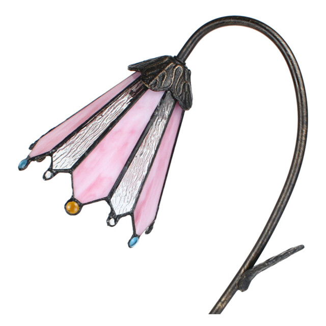 LumiLamp Tiffany tafellamp 48 cm roze glas tiffany bureaulamp 2035460 large