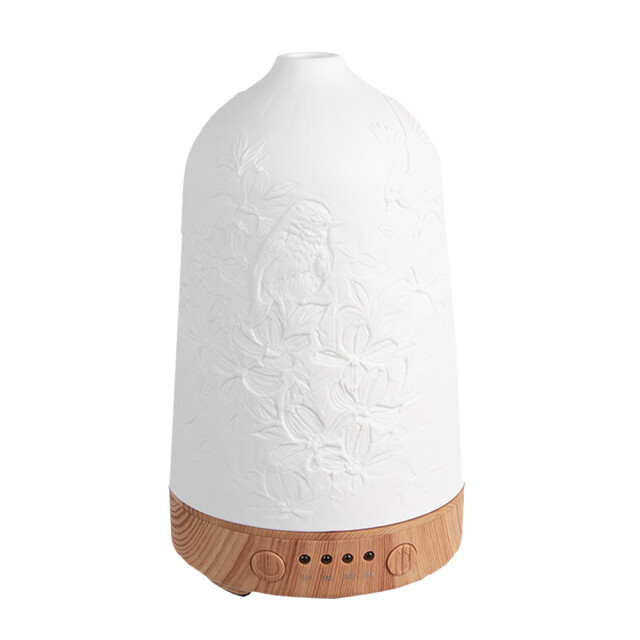Clayre & Eef Aroma diffuser Ø 9x17 cm porselein vogels 2906642 large