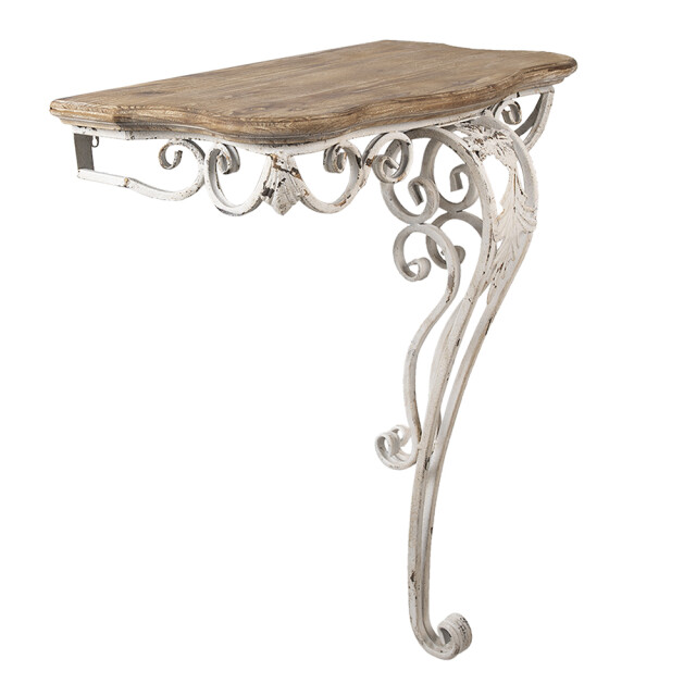 Clayre & Eef Sidetable 70x43x78 cm hout ijzer rechthoek wandtafel 1357263 large