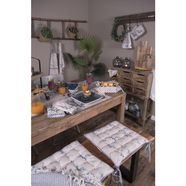 Clayre & Eef Tafelkleed 150x250 cm blauw katoen rechthoek bosbessen 2029706 large