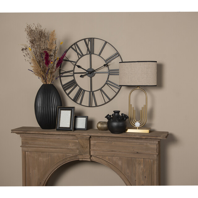 Clayre & Eef Wandklok Ø 60 cm metaal rond muurklok 1088393 large