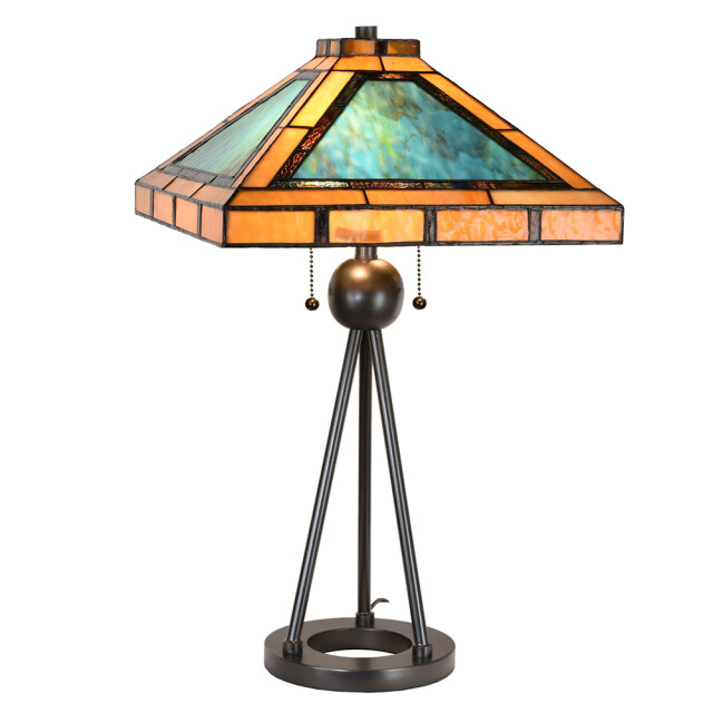 LumiLamp Tiffany tafellamp 61x61x73 cm bruin metaal glas tiffany 1552989 large
