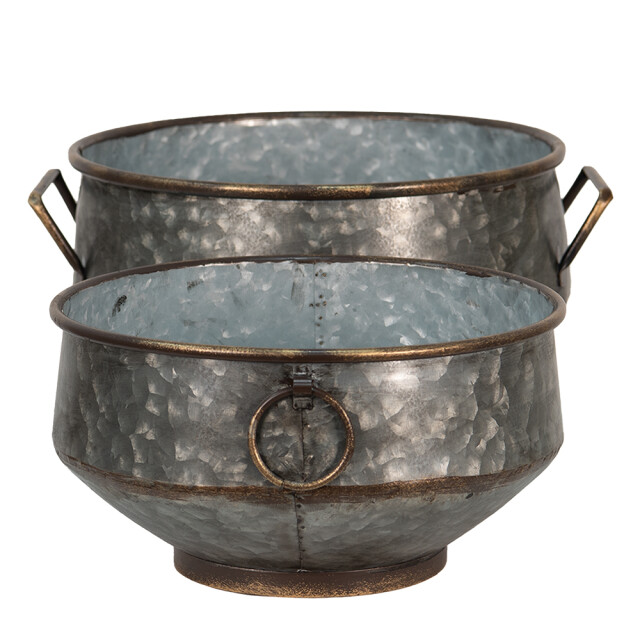 Clayre & Eef Planthouder metaal rond plantenpot 1941921 large