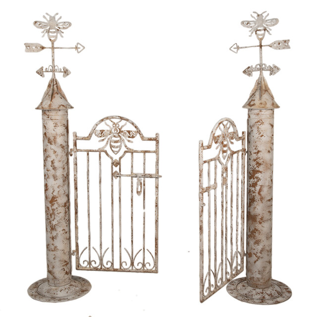 Clayre & Eef Tuinpoort 164x40x172 cm bruin ijzer tuindecoratie 2927773 large