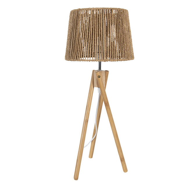 Clayre & Eef Tafellamp Ø 27x65 cm hout bureaulamp 1290107 large