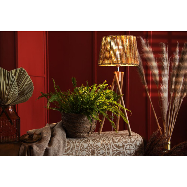 Clayre & Eef Tafellamp Ø 27x65 cm hout bureaulamp 1290107 large