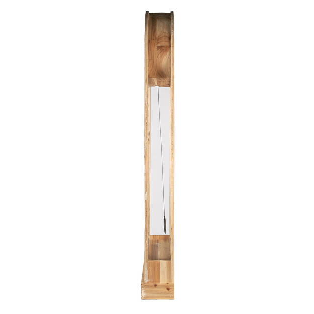 Clayre & Eef Staande klok 28x100 cm zwart hout rechthoek klok op voet 2340974 large