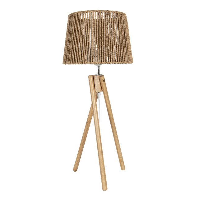 Clayre & Eef Tafellamp Ø 27x65 cm hout bureaulamp 1290107 large