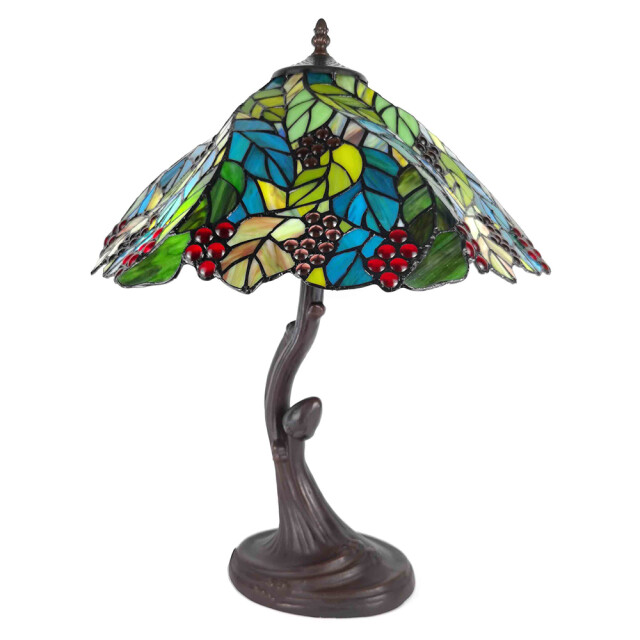 LumiLamp Tiffany tafellamp Ø 43x54 cm kunststof glas bladeren tiffany 1980502 large