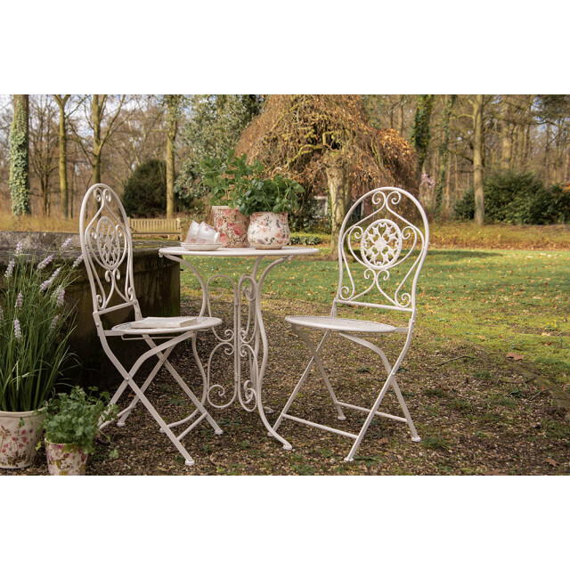 Clayre & Eef Bistroset bistrotafel bistrostoel 3-delig Ø 60x70 ijzer 1130696 large