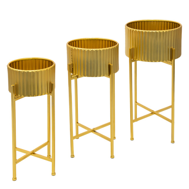 Clayre & Eef Bloempot set van 3 ijzer plantenstandaard 2003000 large
