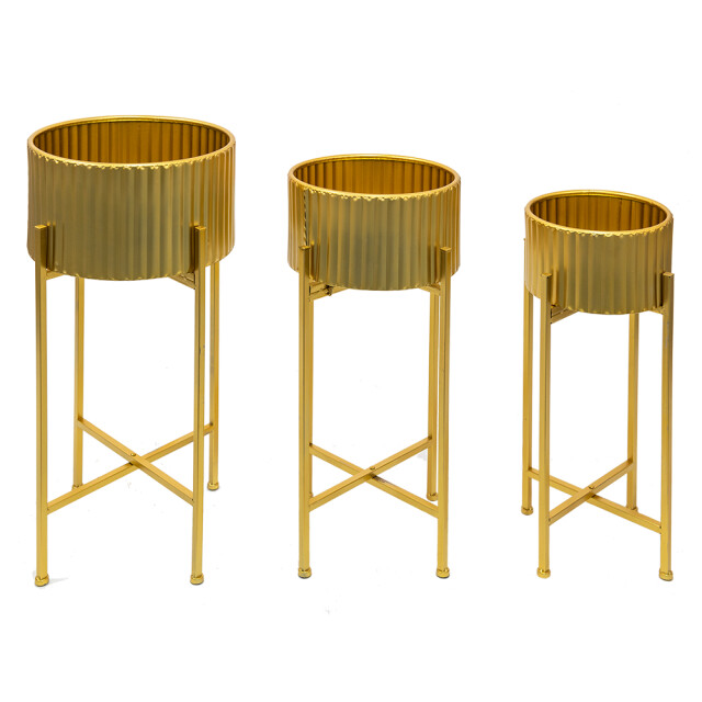 Clayre & Eef Bloempot set van 3 ijzer plantenstandaard 2003000 large