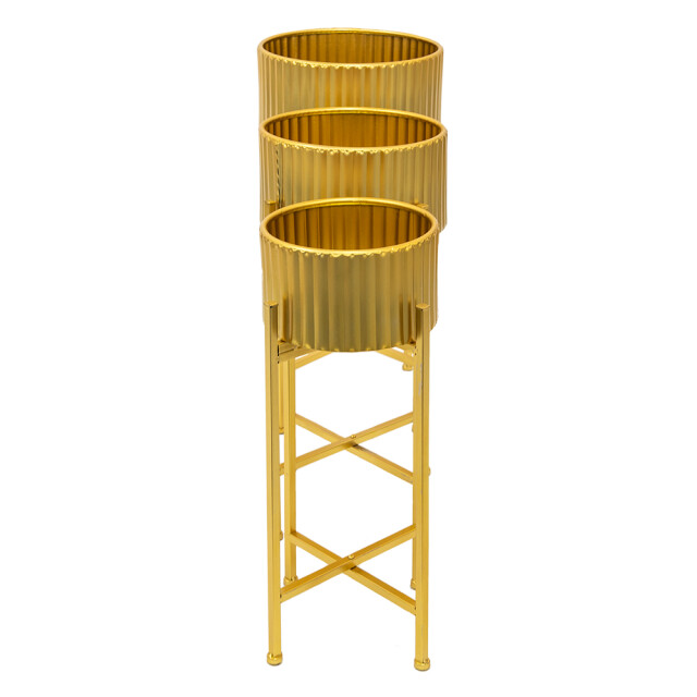 Clayre & Eef Bloempot set van 3 ijzer plantenstandaard 2003000 large
