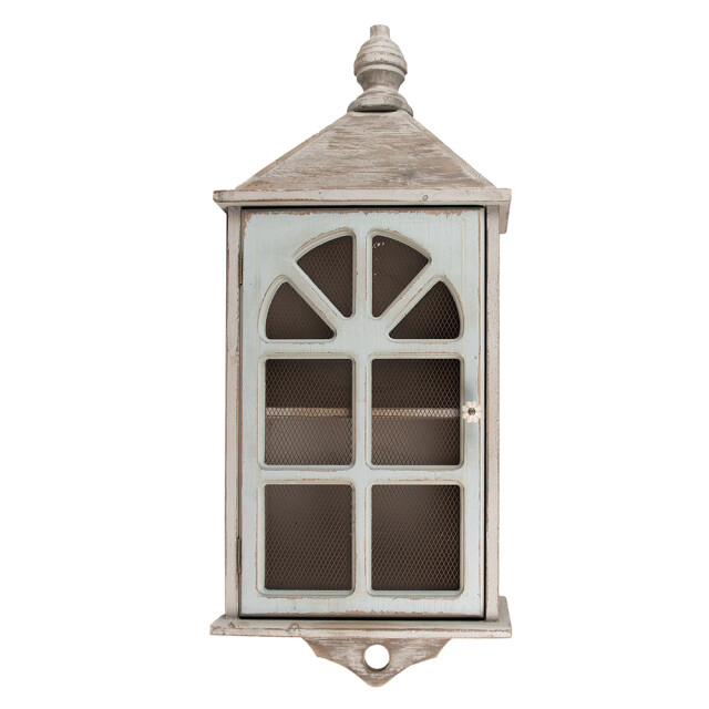 Clayre & Eef Wandkast 35x17x89 cm hout glas opbergkast 2435601 large