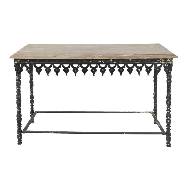 Clayre & Eef Sidetable 121x45x81 cm bruin ijzer hout rechthoek wandtafel 1935482 large