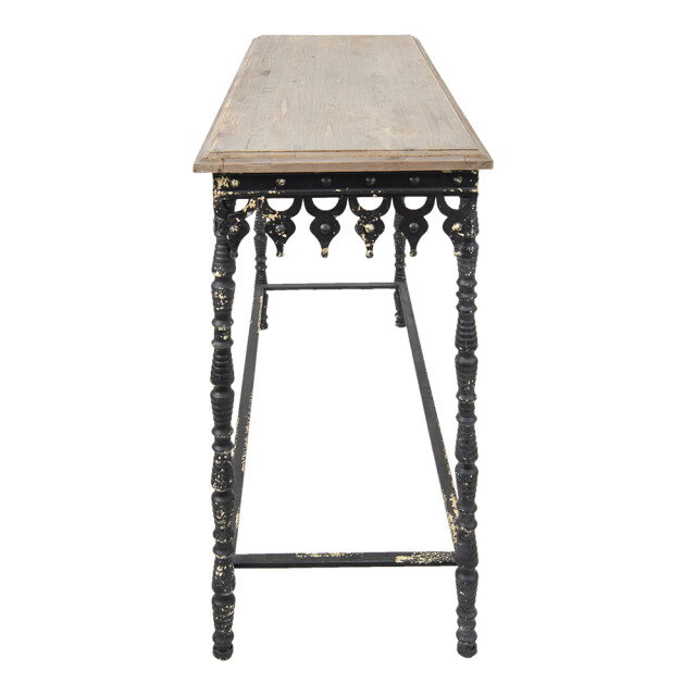 Clayre & Eef Sidetable 121x45x81 cm bruin ijzer hout rechthoek wandtafel 1935482 large