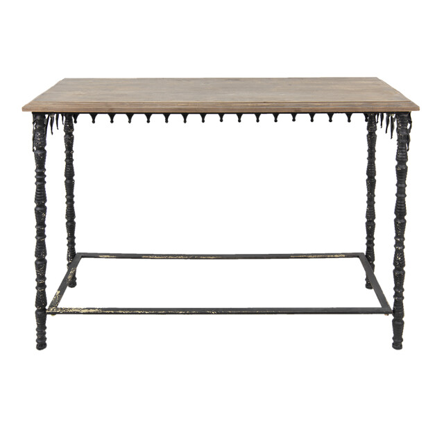 Clayre & Eef Sidetable 121x45x81 cm bruin ijzer hout rechthoek wandtafel 1935482 large