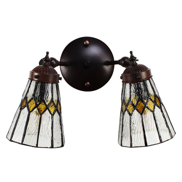 LumiLamp Wandlamp tiffany 30x23x23 cm glas metaal rond muurlamp 1945242 large