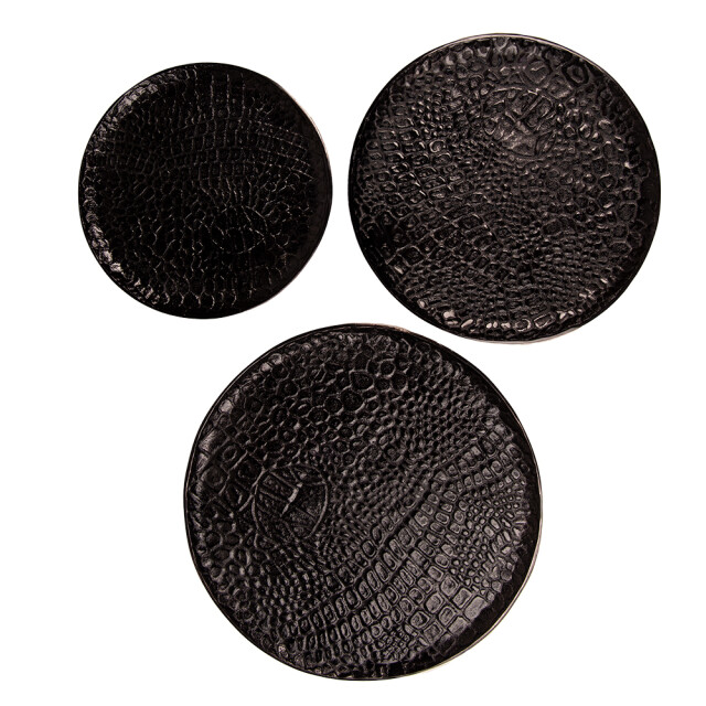 Clayre & Eef Decoratie dienblad set van 3 Ø 40 cm aluminium rond 2070775 large