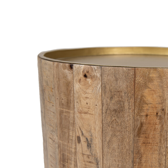 Clayre & Eef Bijzettafel Ø 57x48 cm hout ijzer rond 2339691 large