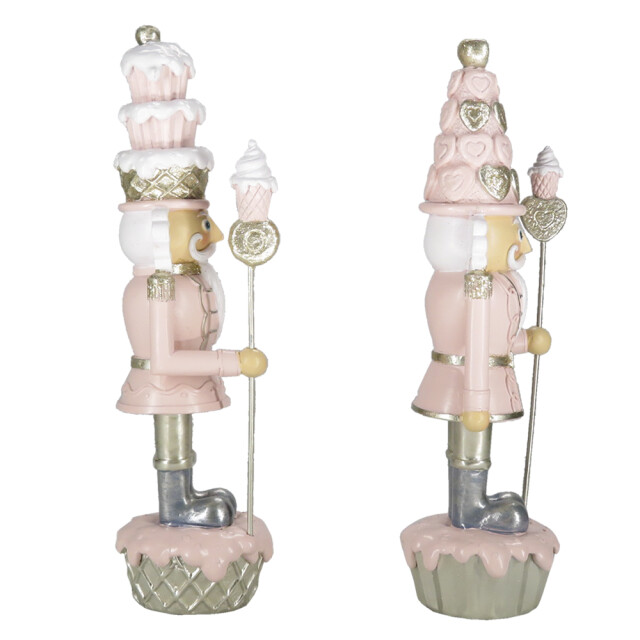 Clayre & Eef Beeld set van 2 notenkraker 23 cm wit polyresin kerstdecoratie 2047741 large