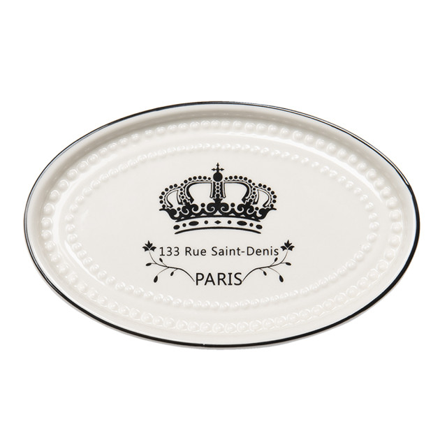 Clayre & Eef Badkamerset set van 4 zwart keramiek kroon paris badkamer 1301460 large