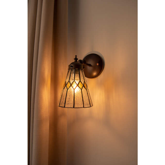 LumiLamp Wandlamp tiffany 17x12x23 cm glas metaal rond muurlamp 1941682 large