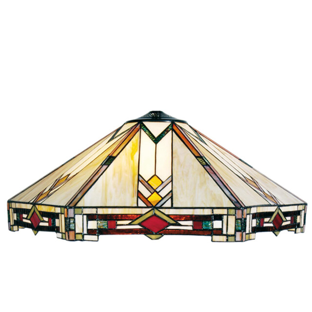 LumiLamp Lampenkap tiffany Ø 58x23 cm rood glas driehoek glazen lampenkap 1088494 large