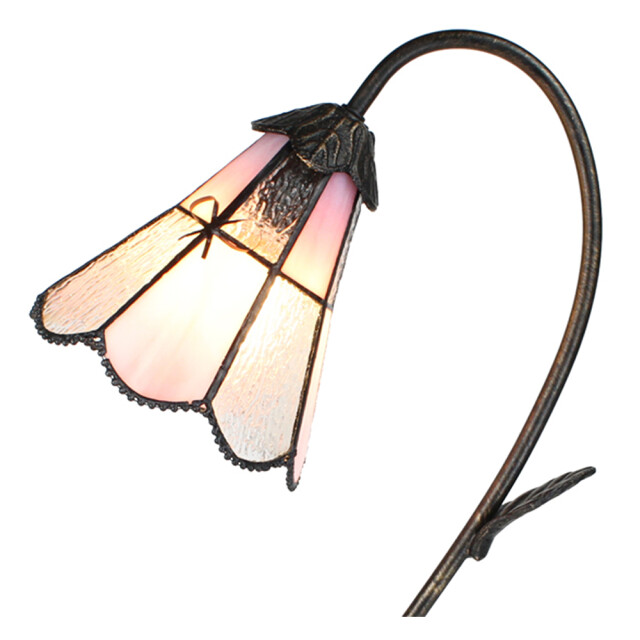 LumiLamp Tiffany tafellamp 48 cm roze glas tiffany bureaulamp 2035461 large