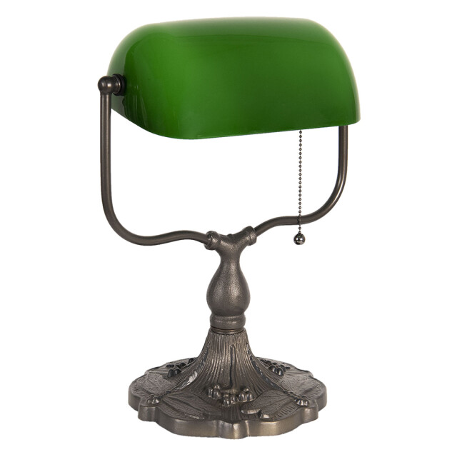 LumiLamp Bureaulamp bankierslamp 27x20x36 cm bruin metaal glas tafellamp 1094214 large