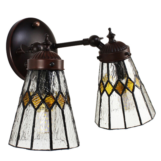 LumiLamp Wandlamp tiffany 30x23x23 cm glas metaal rond muurlamp 1945242 large