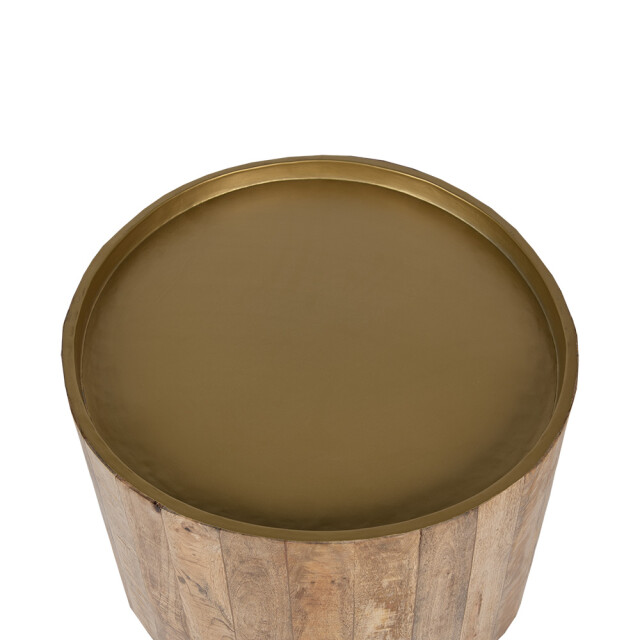Clayre & Eef Bijzettafel Ø 57x48 cm hout ijzer rond 2339691 large