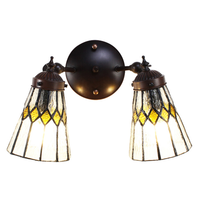 LumiLamp Wandlamp tiffany 30x23x23 cm glas metaal rond muurlamp 1945242 large