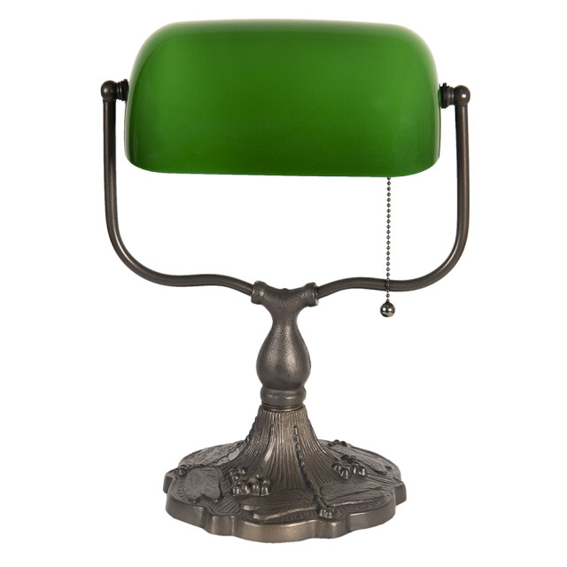 LumiLamp Bureaulamp bankierslamp 27x20x36 cm bruin metaal glas tafellamp 1094214 large